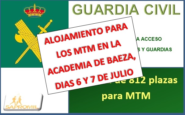 La Academia de Baeza facilita el alojamiento de los MTM presentados a los exámenes para el ingreso en la Guardia Civil