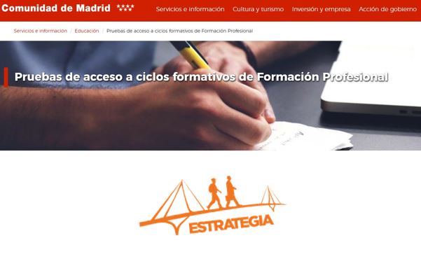 La Comunidad de Madrid ha publicado la convocatoria de las pruebas de acceso a ciclos formativos de formación profesional.