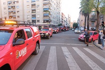 Salida del convoy que partía rumbo a Madrid desde la Base General Menacho de Botoa