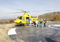 Se activaron cuatro helicópteros con enfermeros especialistas para realizar el traslado sanitizado de las supuestas víctimas a los hospitales Gomez Ulla y La Paz.