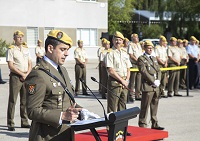 Alocución del teniente coronel Palacios ya como nuevo Jefe del BTUME