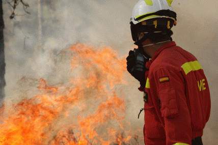Personal del BIEM V en el incendio de Uña (Cuenca)