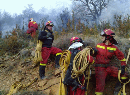 El BIEM IV participa en el primer gran incendio forestal del a&ntilde;o en Espa&ntilde;a.