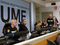 El JEMAD durante la videoconferencia en el Centro de Conducción.