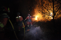 En el incendio de Bolbaite, la UME realizó, entre otros cometidos, el ataque directo a la cabeza y flanco derecho del incendio