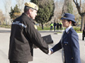 La Dama Alumna de la Academia Básica del Ejercito del Aire Ainoa Ainhoa Sánchez Álvarez recogió el Accésit honorífico del concurso fotografía.