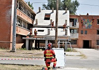 Demostración dinámica a cargo de los de los equipos de Búsqueda y Rescate Urbano (USAR) del Primer Batallón de Intervención