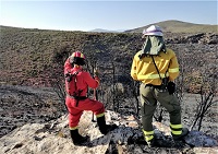 El BIEM II desplegó un total de 73 militares y 21 vehículos para colaborar con los servicios de extinción de la Junta de Andalucía