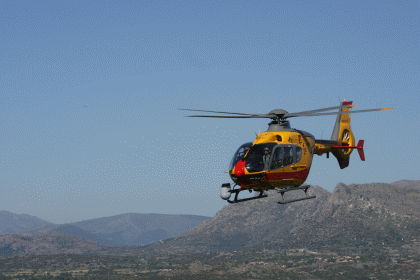 Helic&oacute;ptero ligero "EC-135" perteneciente al BHELEME