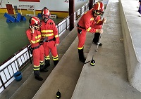 Durante el simulacro se emplearon medios de búsqueda técnica para localizar a supuestas víctimas