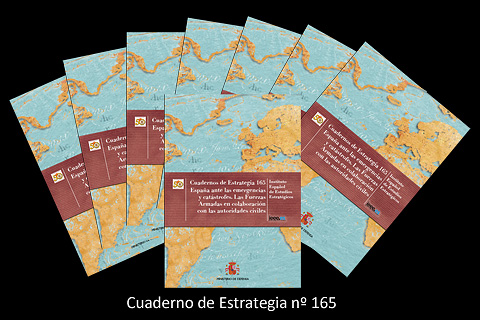 "Espa&ntilde;a ante las emergencias y cat&aacute;strofes. Las Fuerzas Armadas en la colaboraci&oacute;n con las autoridades civiles" es el Cuaderno de Estrategia n&ordm; 165 que pretende convertirse en un importante trabajo de an&aacute;lisis de todas las herramientas del Estado ante cat&aacute;strofes o necesidades p&uacute;blicas.