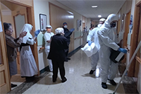 Trabajos de desinfeccion en la residencia Santa Teresa de Jorner