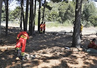 Por la tarde los militares de la UME han compartido divertidos momentos practicando juego de puntería llamado “el tejo”