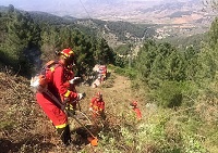 El BIEM4 realizó trabajos de desbroce y limpieza de un cortafuegos próximo al Escuadrón de Vigilancia Aérea Nº1 (EVA 1) del Ejército del Aire en El Frasno (Zaragoza)