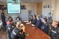 Los representantes del Gobierno de Navarra han sido recibidos en las instalaciones del BIEM en la Base Aérea de Zaragoza