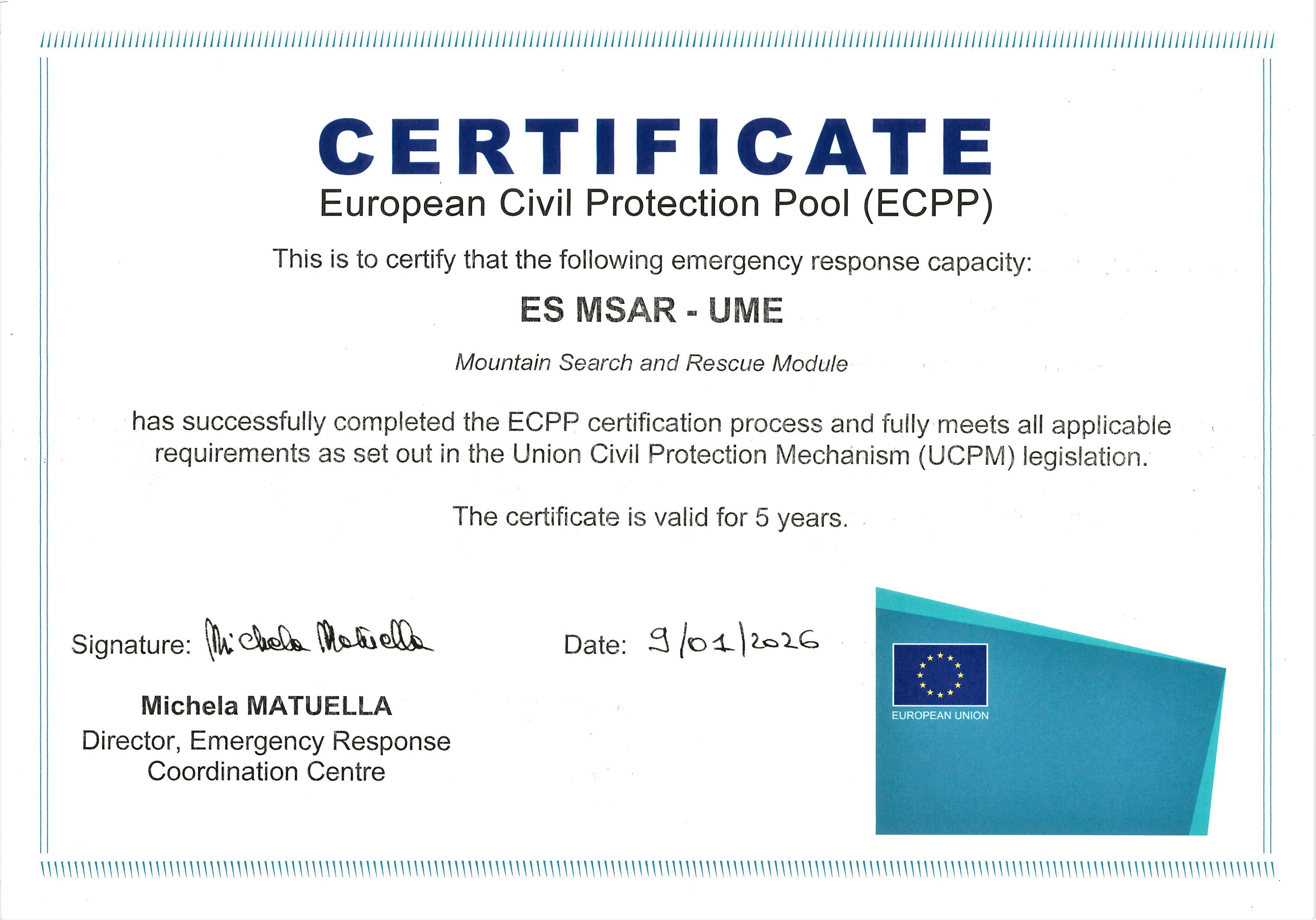 certificado MSAR