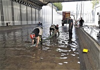 La inundación afectó a mas de 600 metros de la M-13