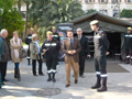 Medio centenar de efectivos dedicados a las emergencias y la seguridad ciudadana desplegaron sus medios en el antiguo cauce del rio Turia de la ciudad de Valencia