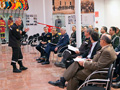 El general Pedrosa durante su intervención en la Sala Histórica de la UME